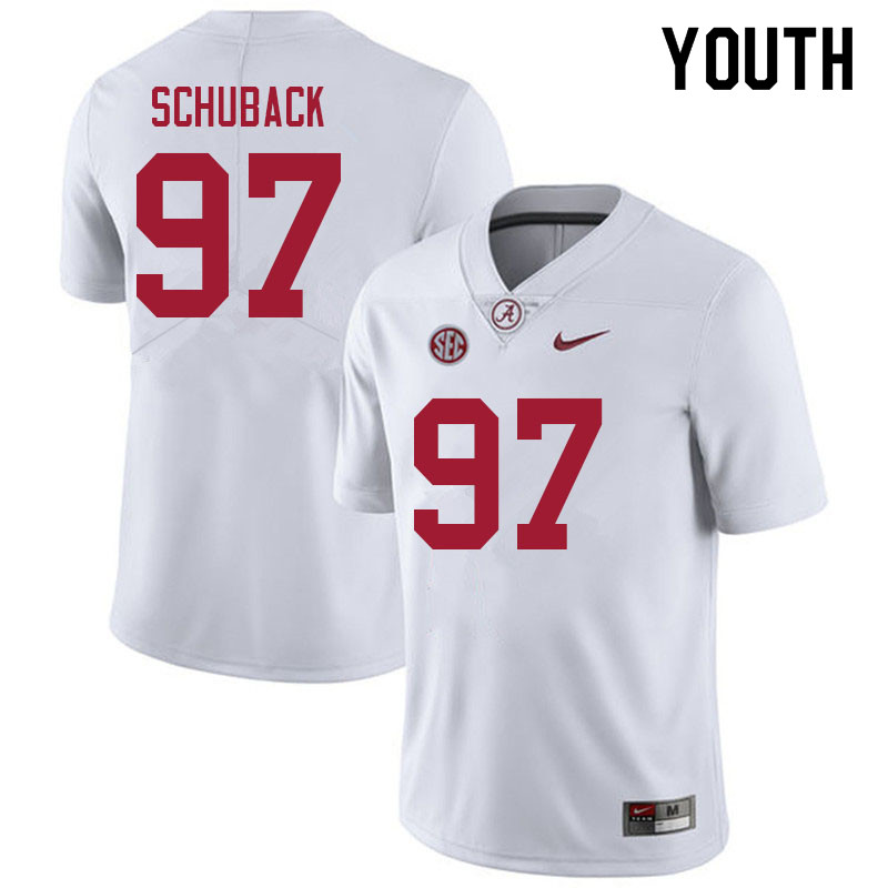 Youth #97 Reid Schuback Alabama Crimson Tide College Football Jerseys Sale-White
